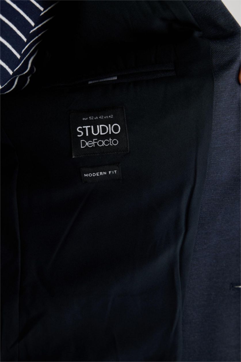 رجال ميلانج كحلي جاكيت بليزر مودرن فيت