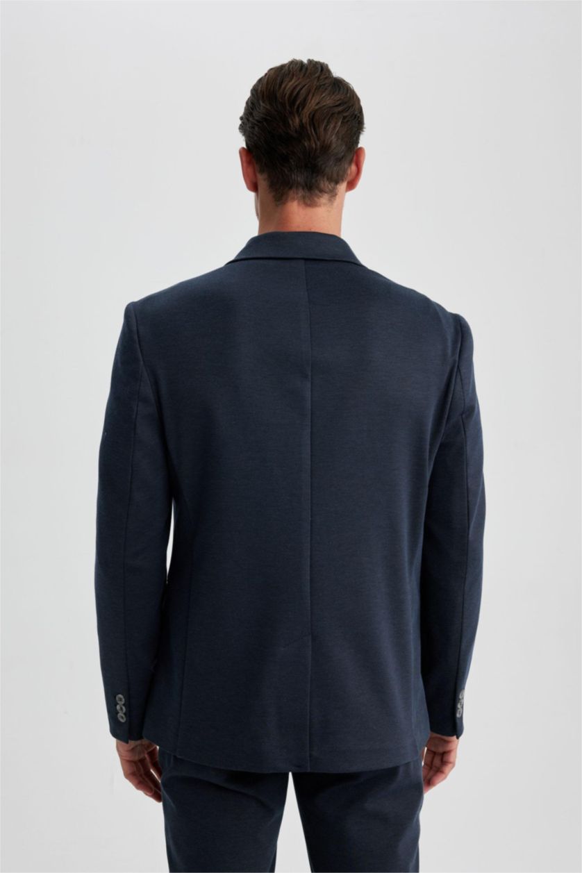 رجال ميلانج كحلي جاكيت بليزر مودرن فيت