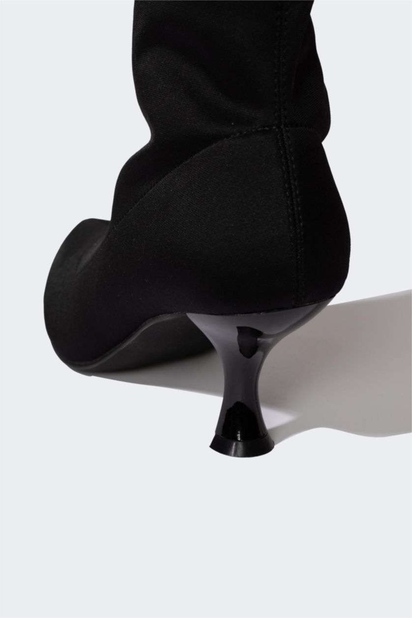 نساء أسود بوت نسائي بكعب عالي