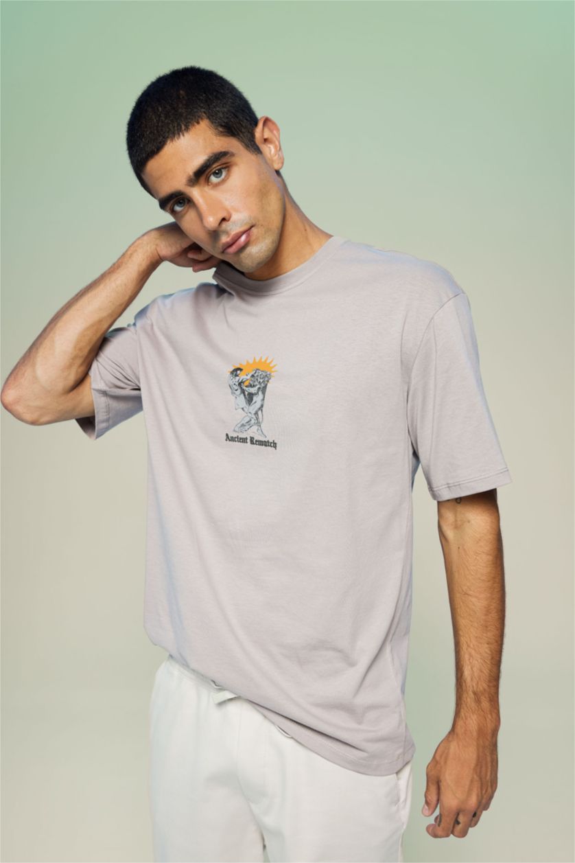 MAN Grey Relax Fit Crew Neck Short Sleeve T-Shirt