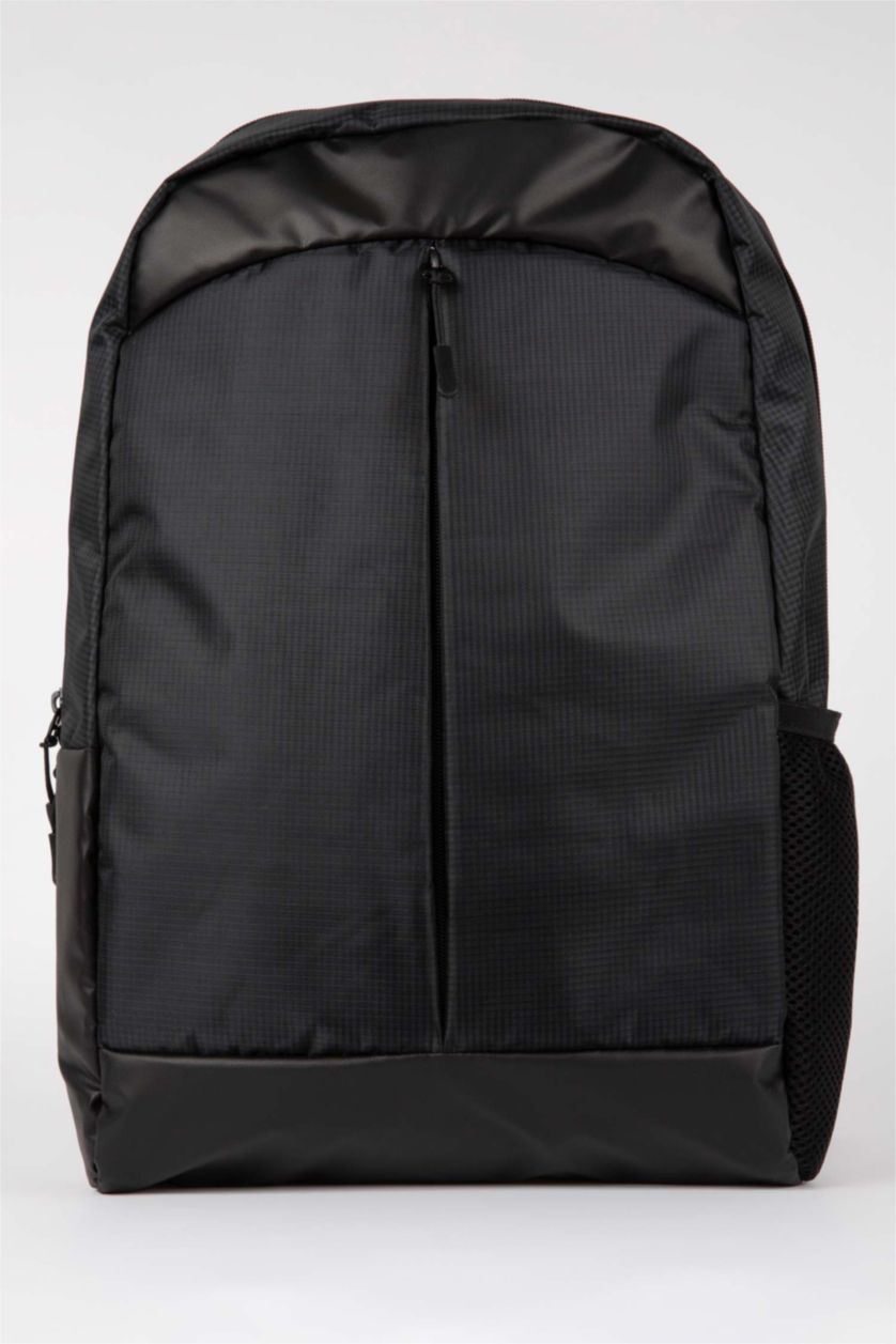 Man Black Unisex Waterproof Fabric School Backpack