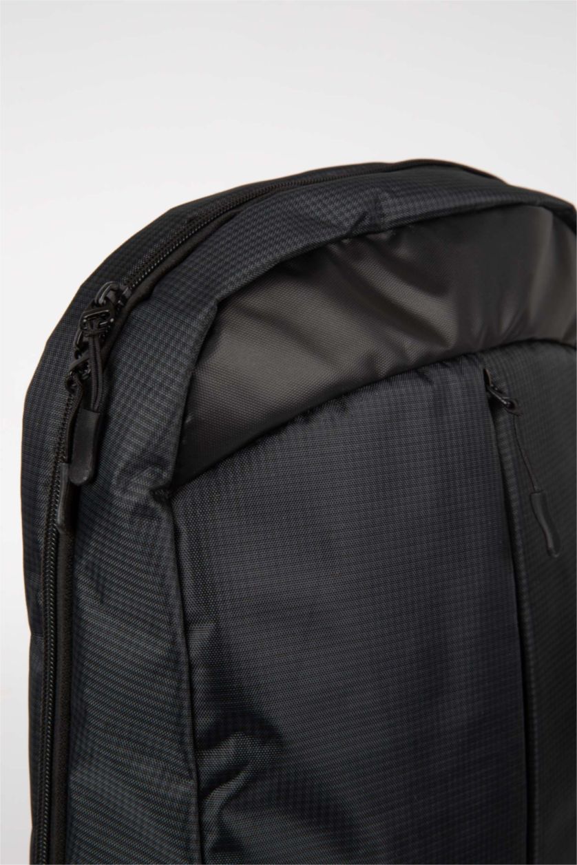 Man Black Unisex Waterproof Fabric School Backpack