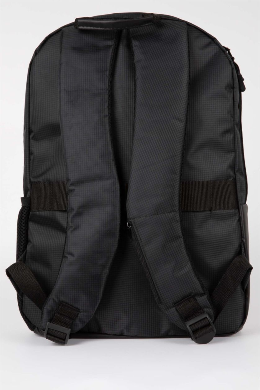 Man Black Unisex Waterproof Fabric School Backpack