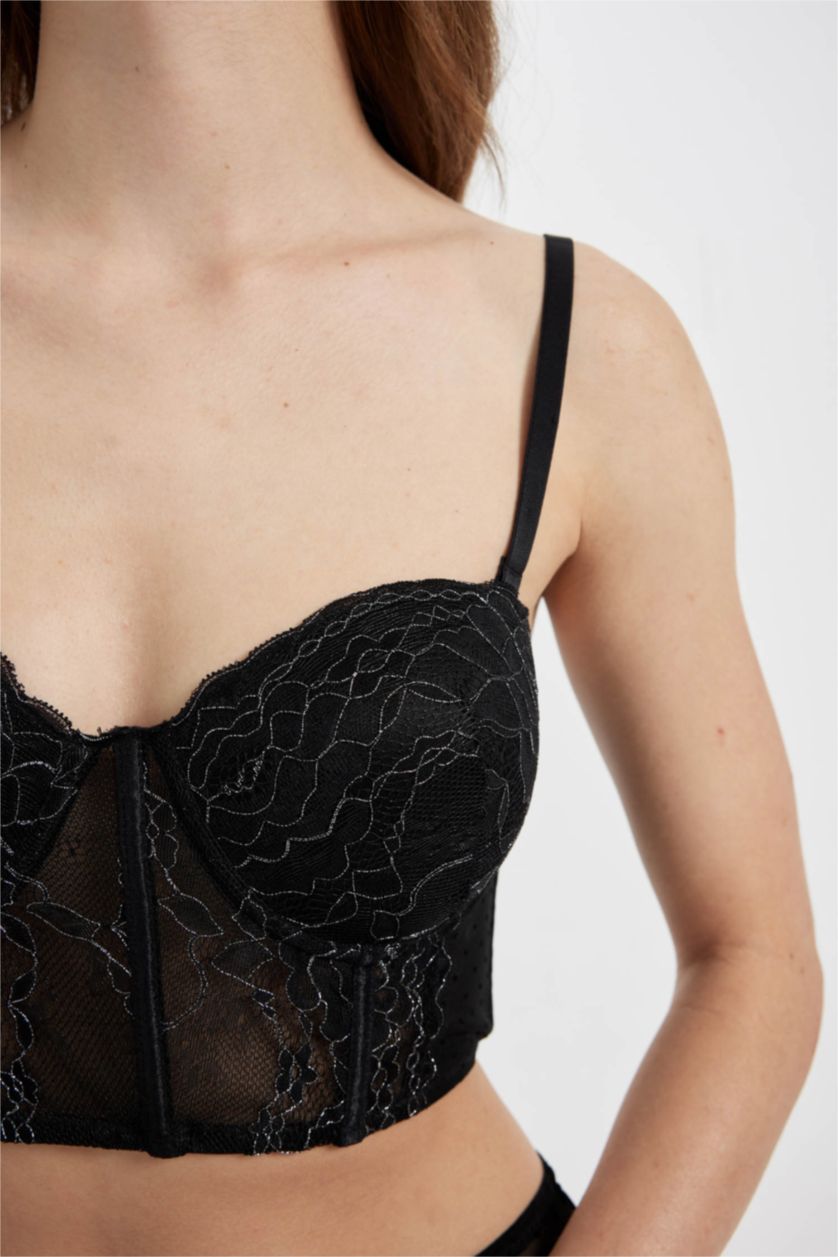 نساء أسود حمالة الصدر بوش اب بالدانتيل بوش أب