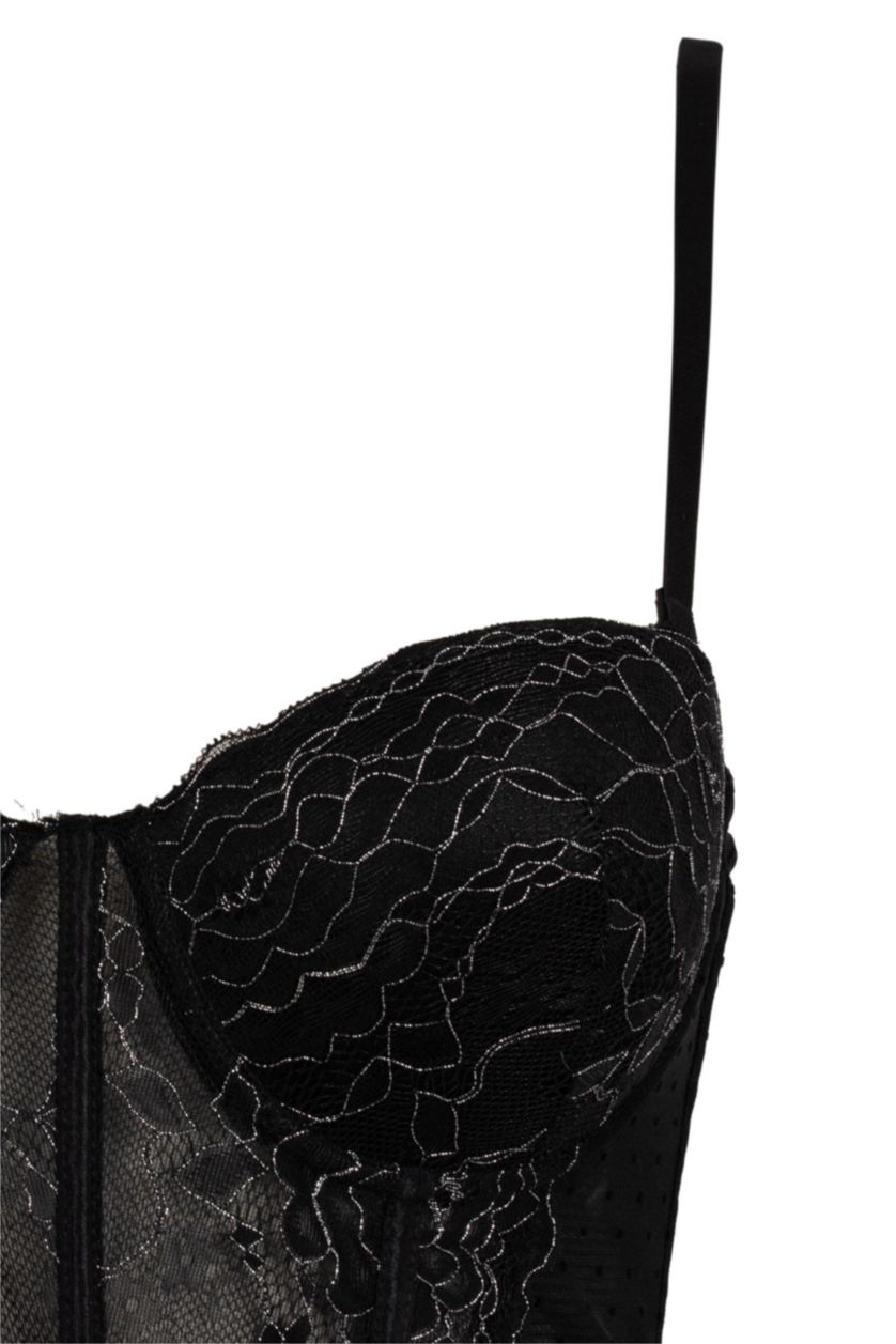 نساء أسود حمالة الصدر بوش اب بالدانتيل بوش أب