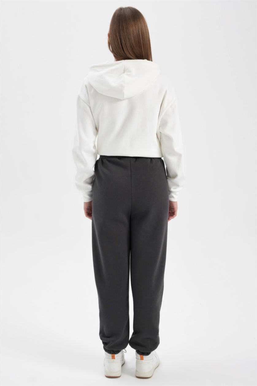 Woman Anthracite jogger Thick Sweatshirt Fabric Trousers