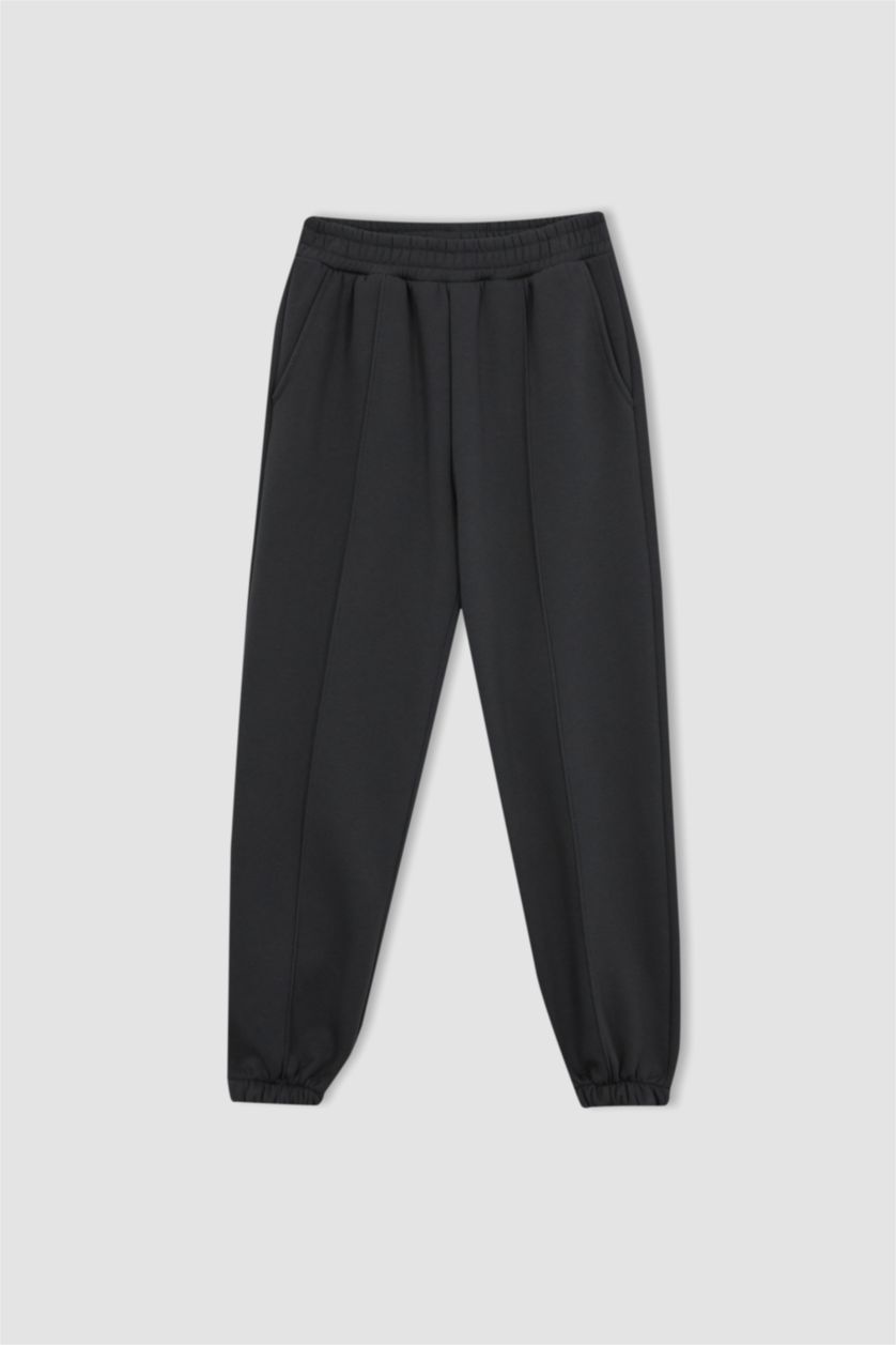 Woman Anthracite jogger Thick Sweatshirt Fabric Trousers