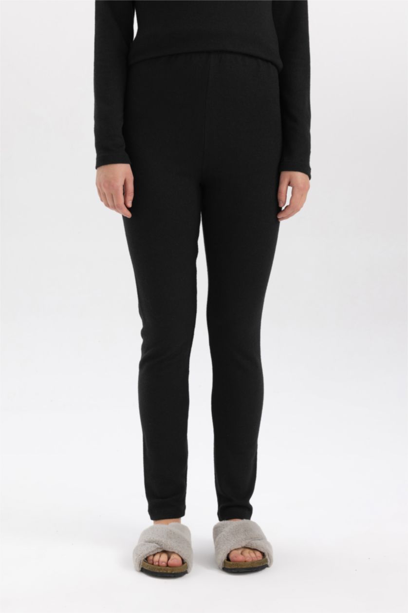 WOMAN Black Fall in Love Slim Fit Thermal Bottom