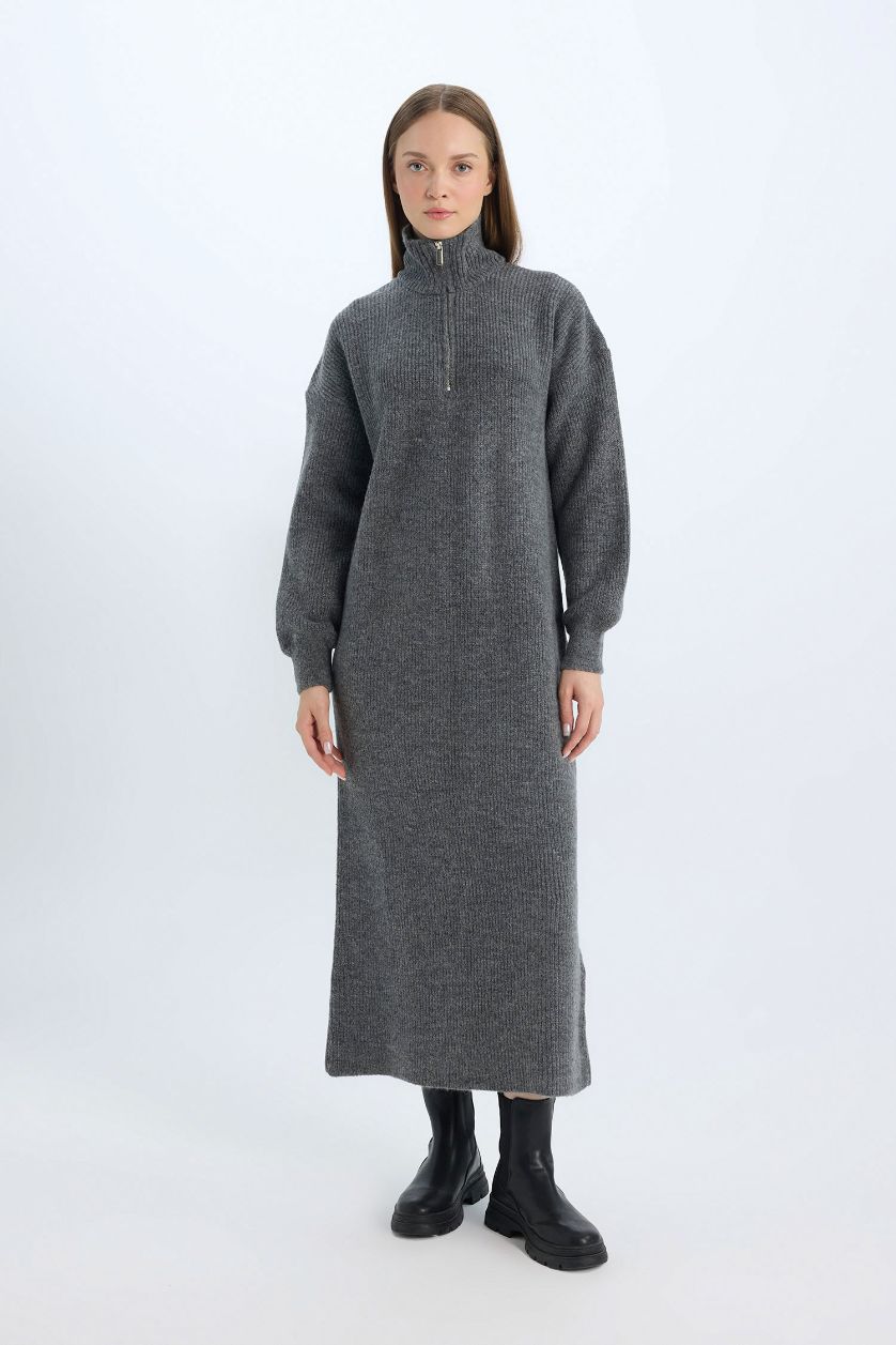 Kadın Antrasit Triko Elbise