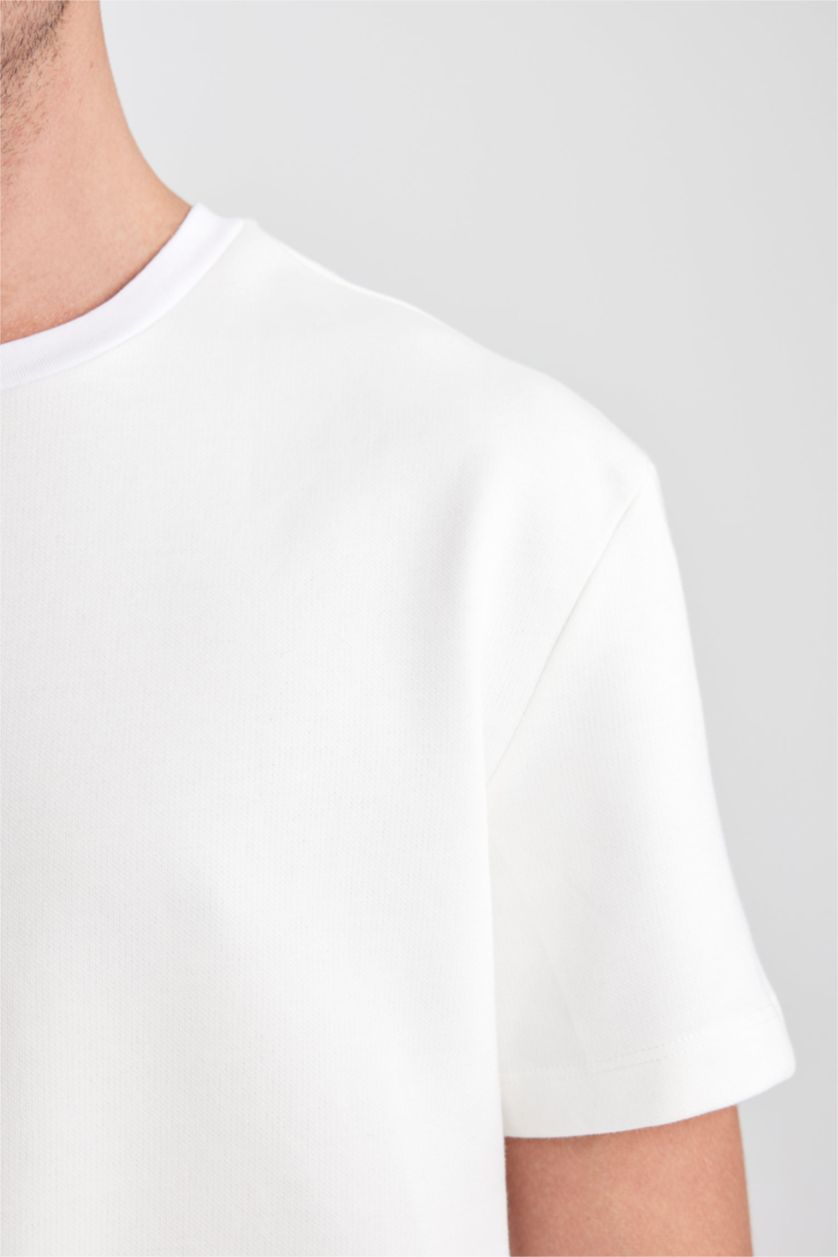 MAN Ecru New Regular Fit Crew Neck Short Sleeve T-Shirt