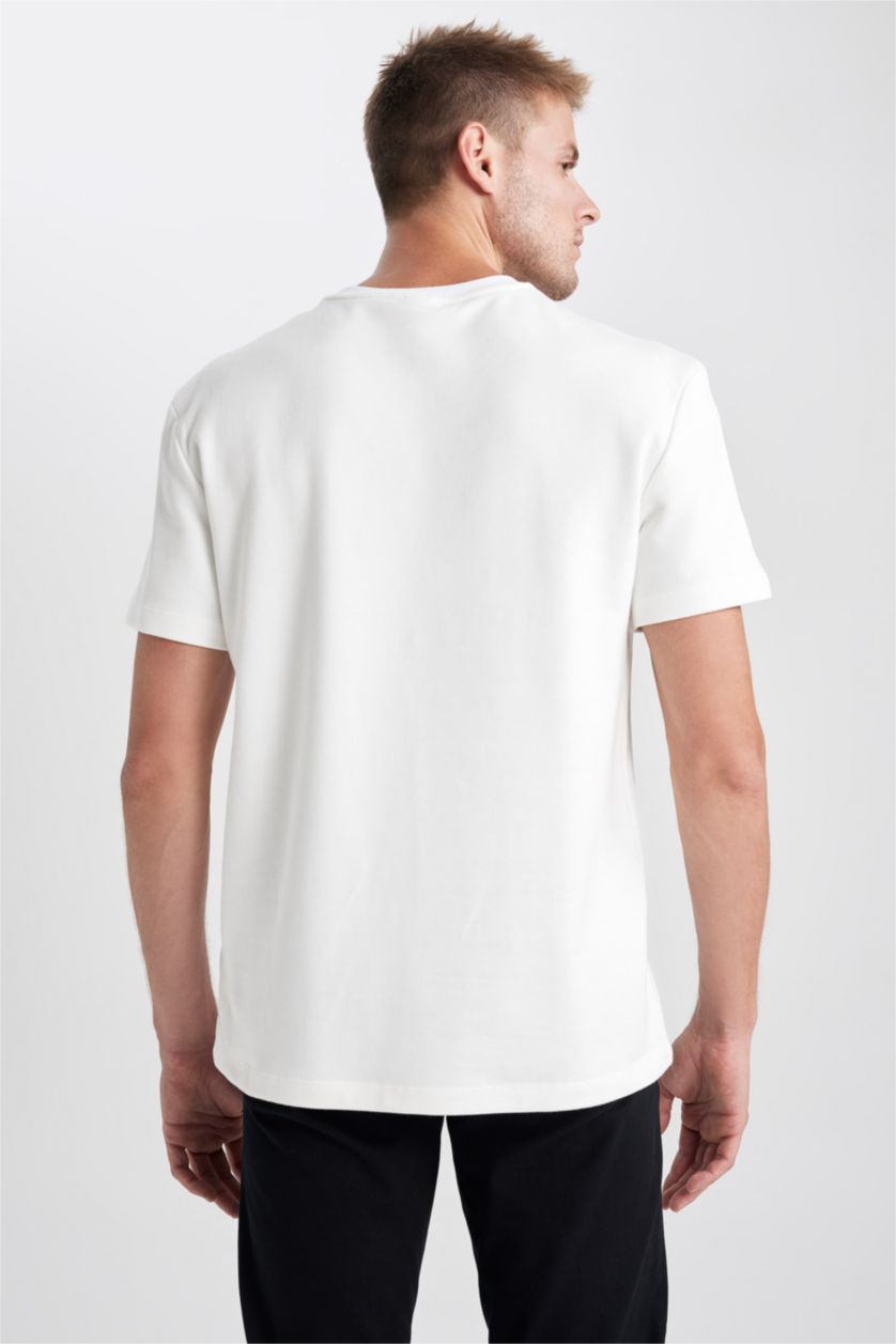 MAN Ecru New Regular Fit Crew Neck Short Sleeve T-Shirt