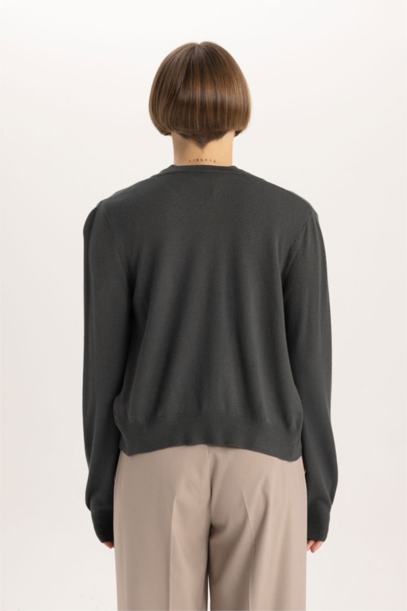 WOMAN Anthracite Slim Fit Cardigan