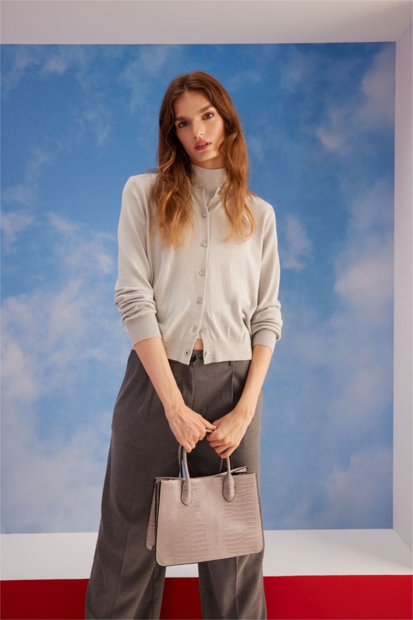 WOMAN Grey Slim Fit Cardigan