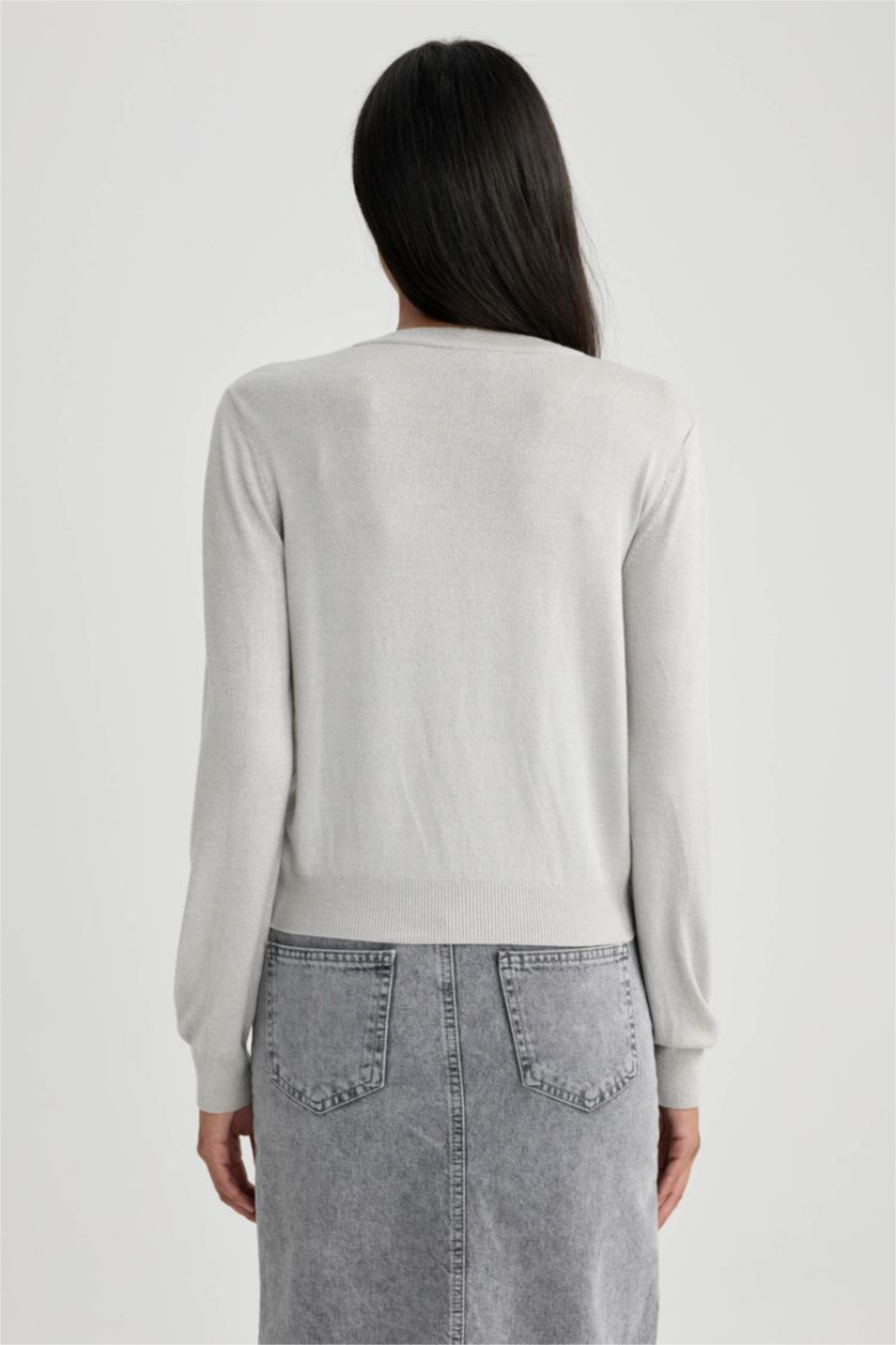 WOMAN Grey Slim Fit Cardigan
