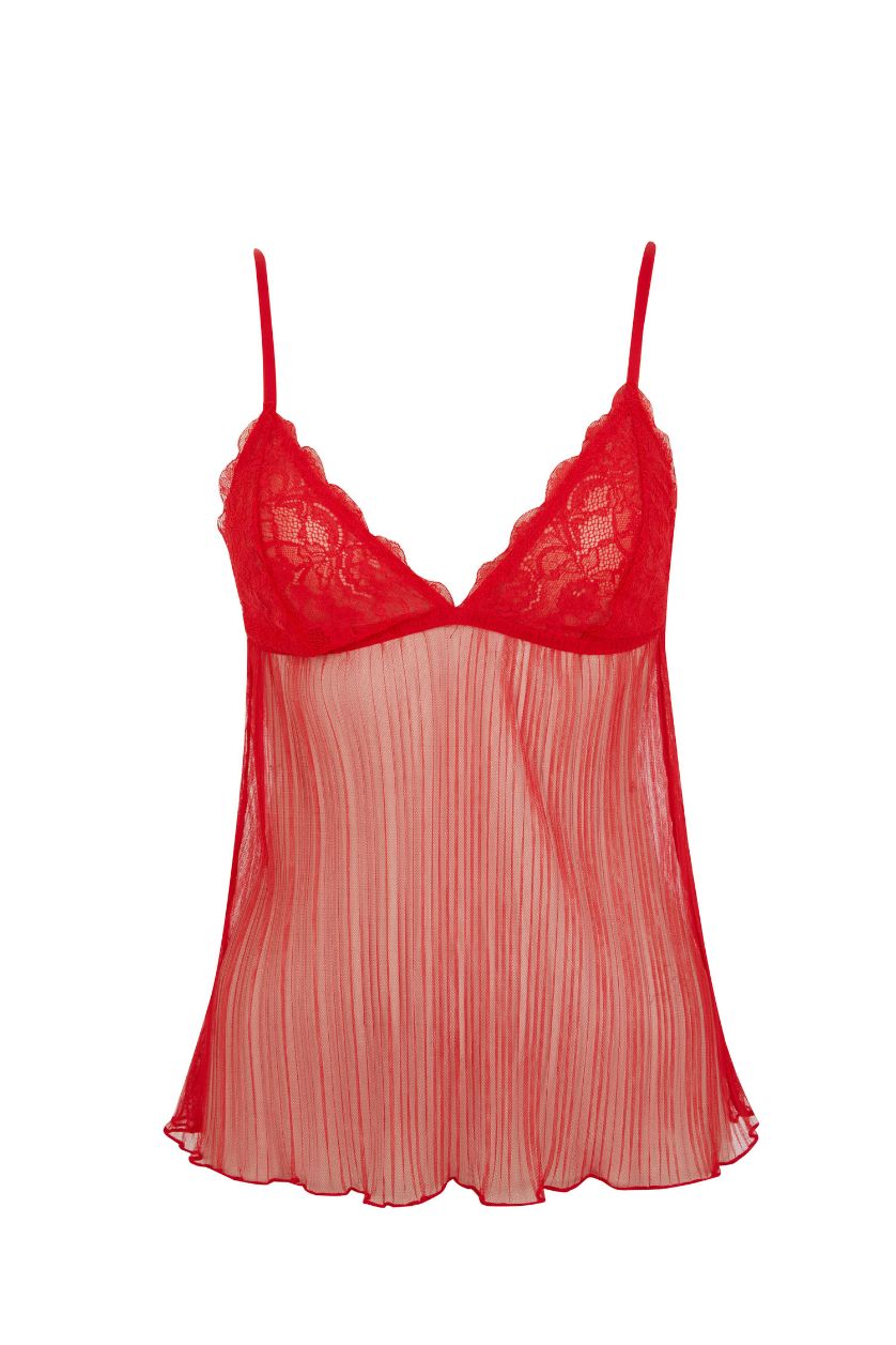 Kadın Kırmızı Triangle Dantelli Kırmızı Üst