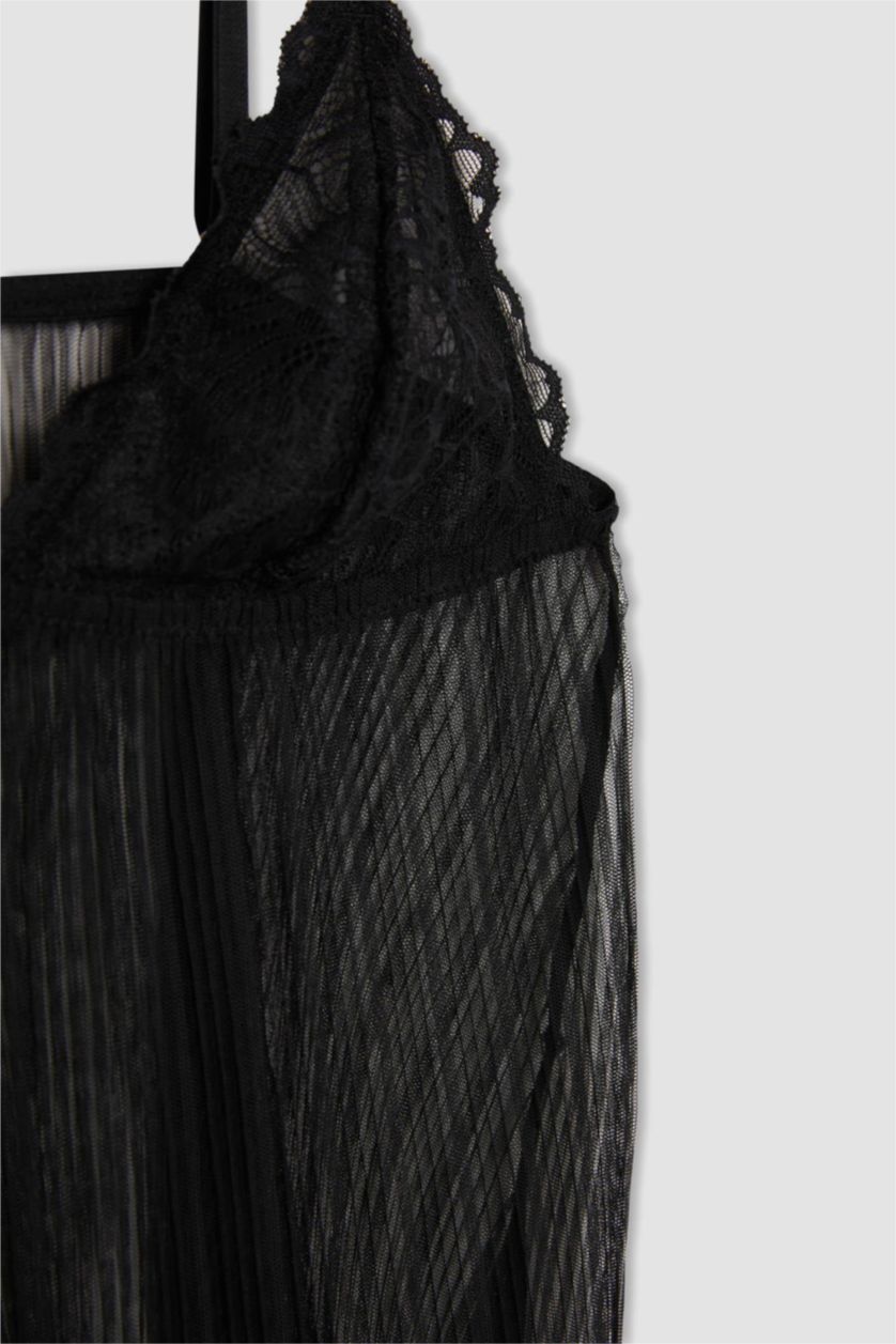 WOMAN Black Strappy Knitted Tops