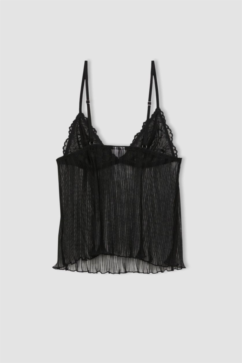 WOMAN Black Strappy Knitted Tops