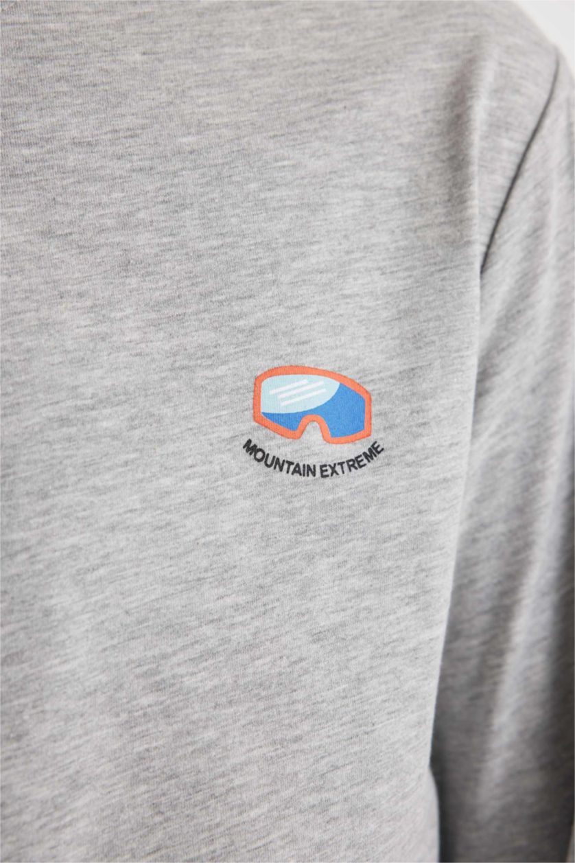 رجالي ميلانج رمادي طقم قصة عادية كم طويل من قطعتين