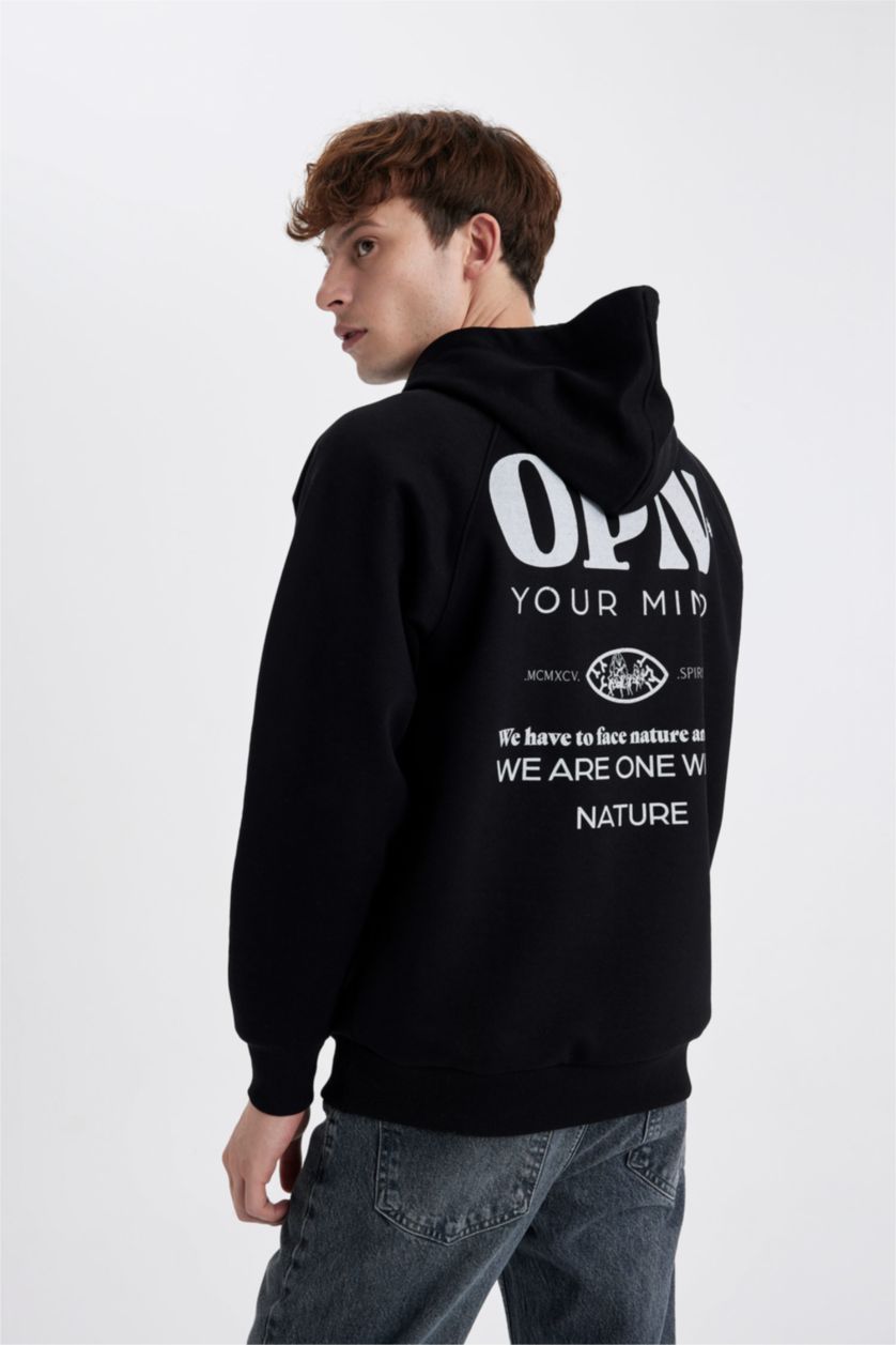 HOMME Noir Sweatshirt Coupe Oversize à Capuche