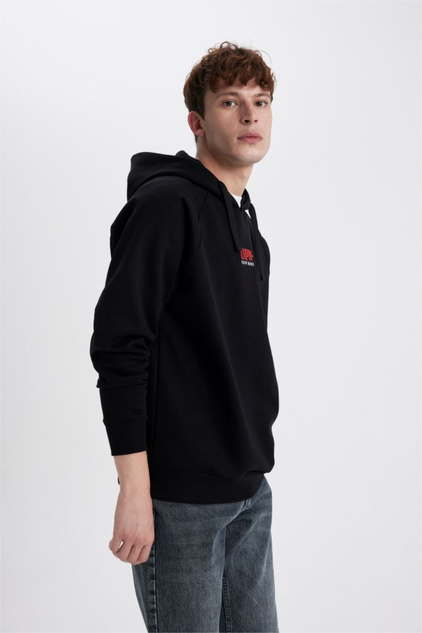 HOMME Noir Sweatshirt Coupe Oversize à Capuche