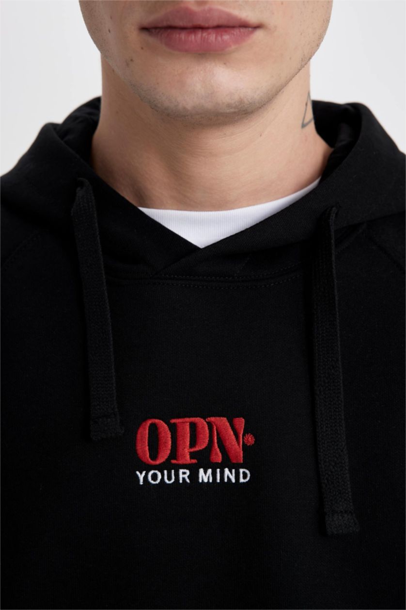 HOMME Noir Sweatshirt Coupe Oversize à Capuche