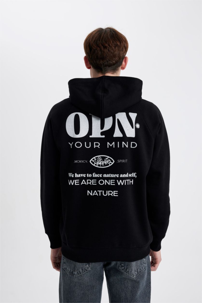 HOMME Noir Sweatshirt Coupe Oversize à Capuche