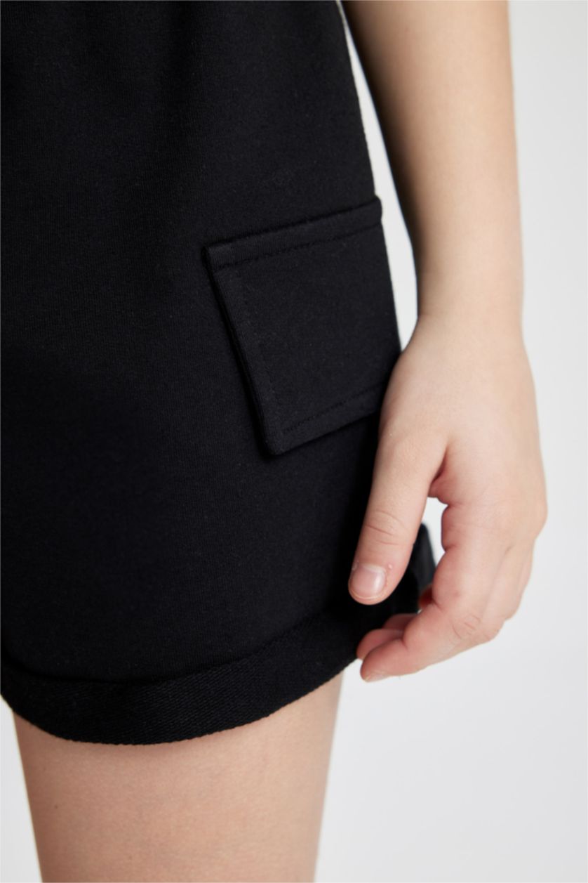 GIRLS & TEENS Black Girl Sweatshirt Fabric Shorts