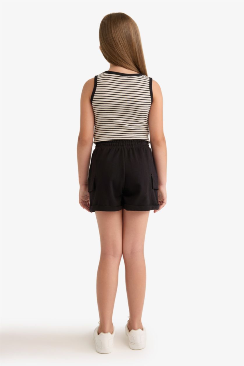 Girls & Teens Black Girl Cargo Pocket Shorts