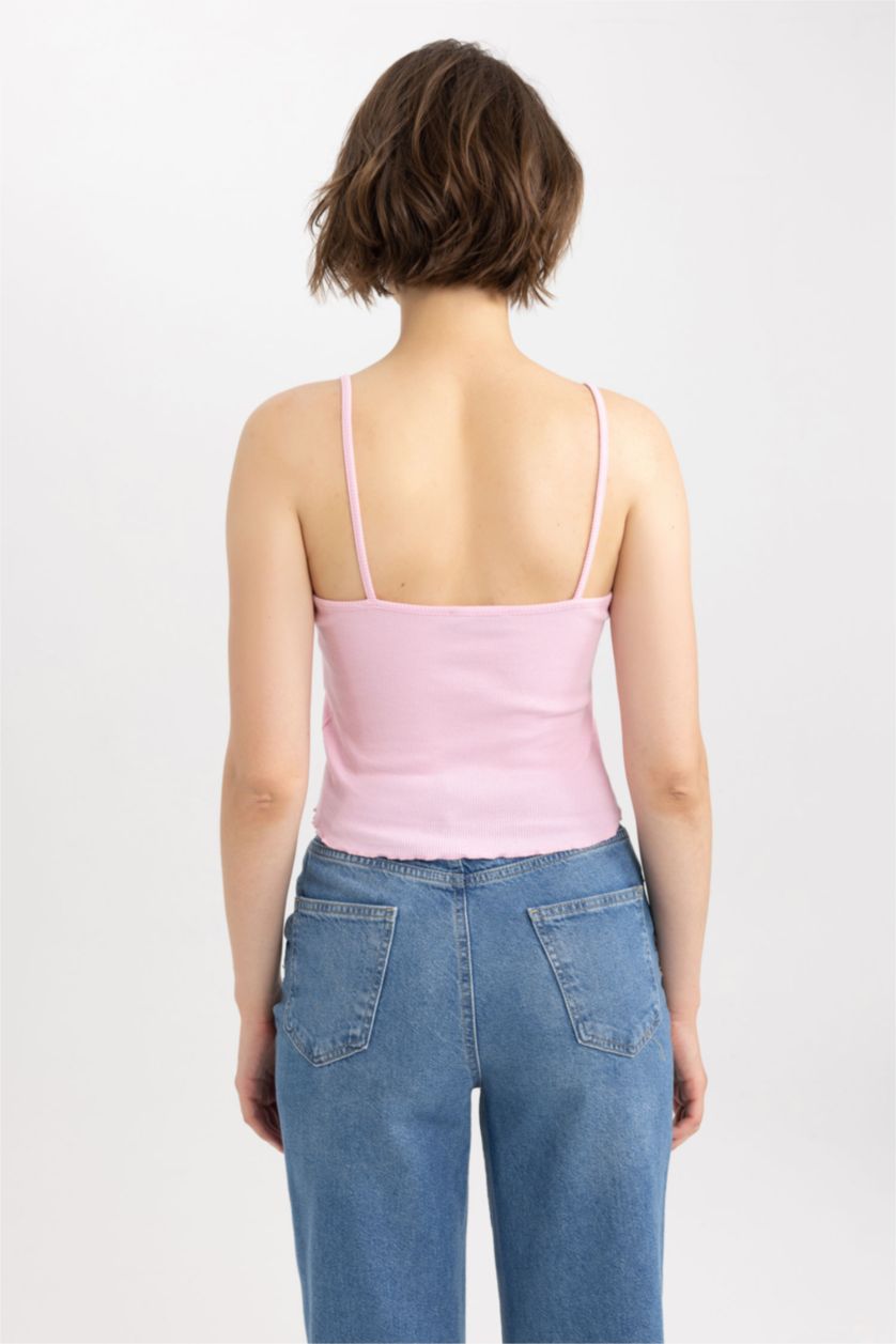 FEMME Rose Top Court Coton Coupe Slim