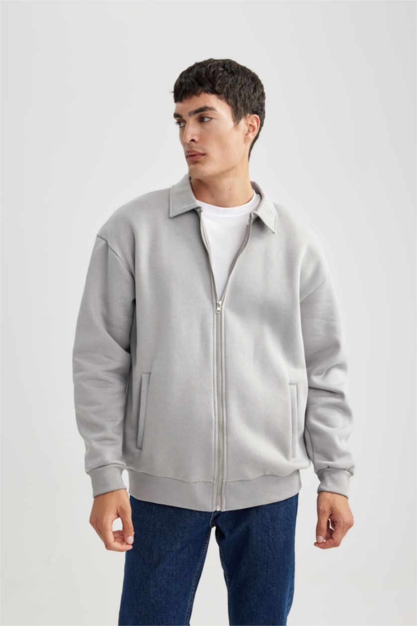 MAN Grey Oversize Fit Soft Fuzzy Cardigan