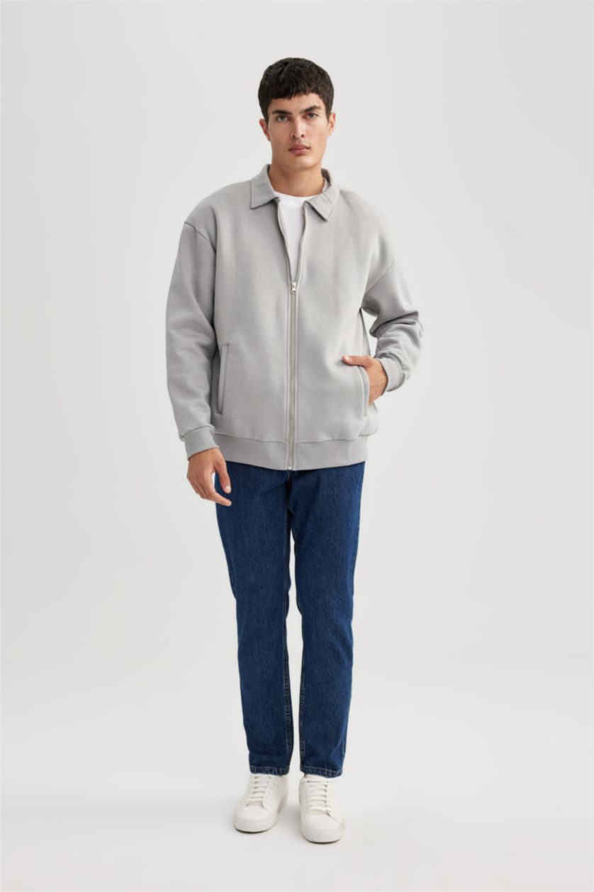 MAN Grey Oversize Fit Soft Fuzzy Cardigan