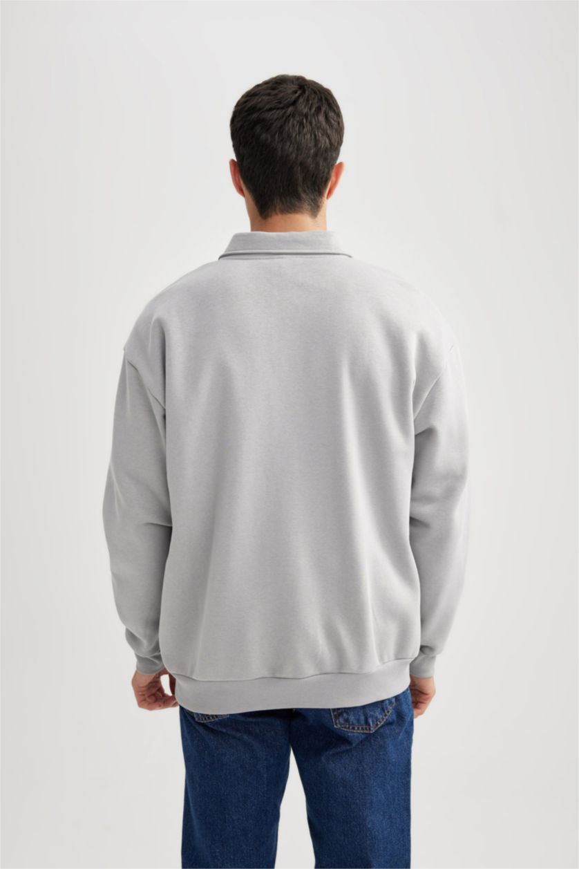 MAN Grey Oversize Fit Soft Fuzzy Cardigan
