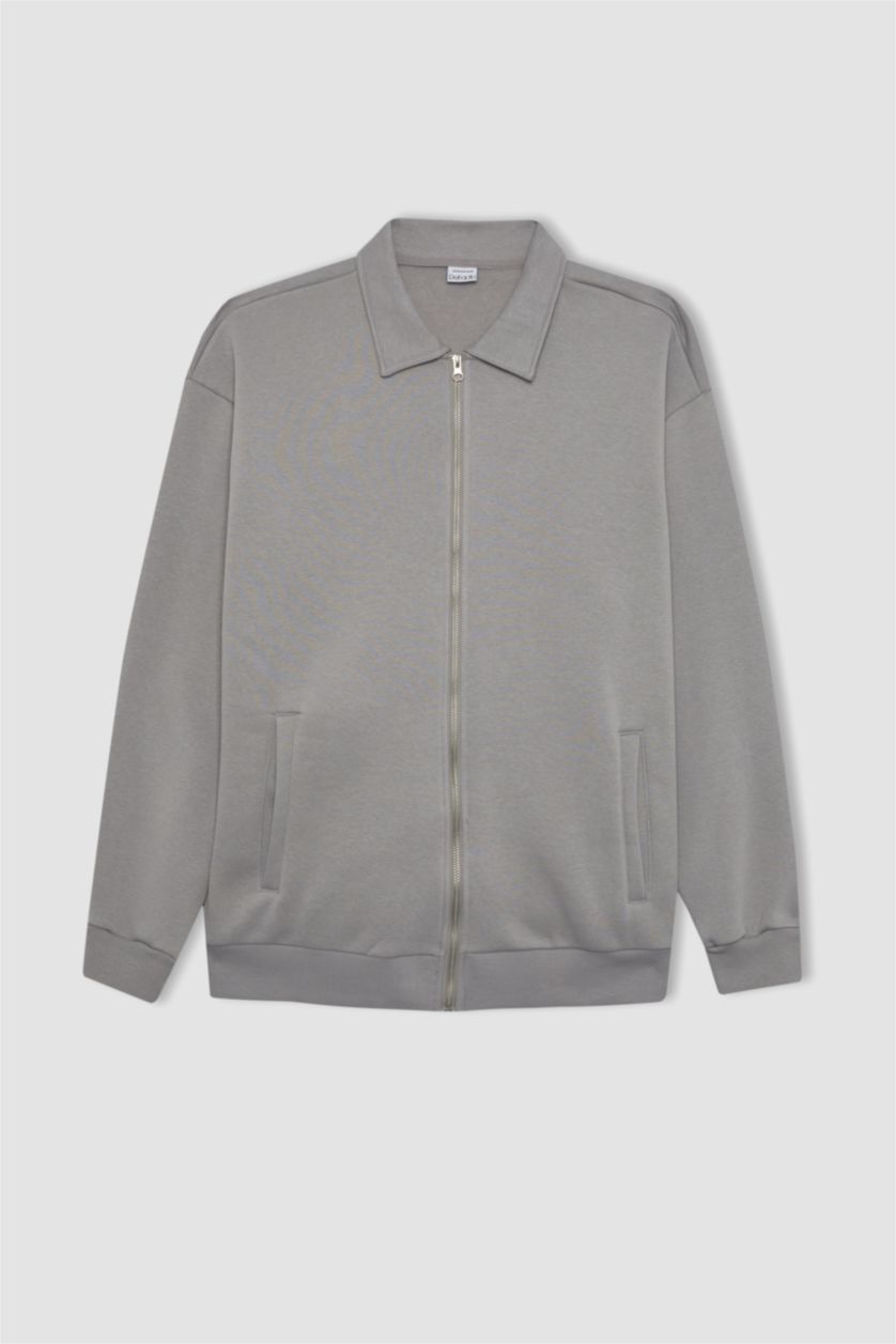 MAN Grey Oversize Fit Soft Fuzzy Cardigan