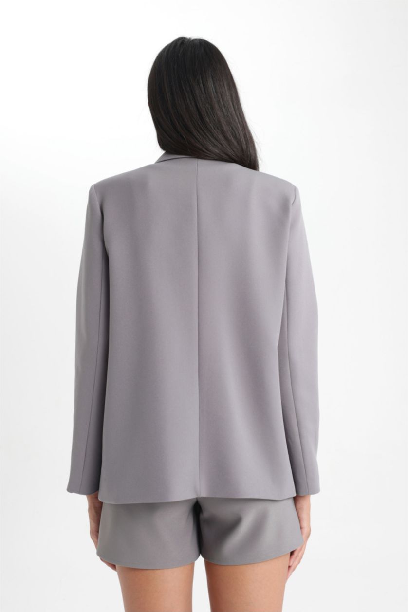 FEMME Gris Blazer Coupe Oversize À Manches Longue