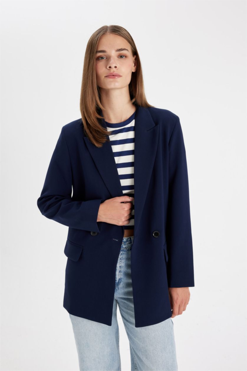 WOMAN NAVY Oversize Fit Blazer Jacket