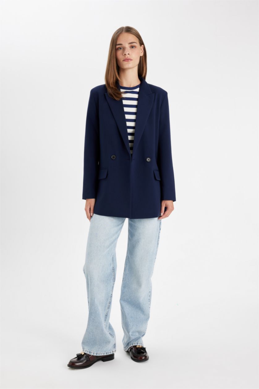 WOMAN NAVY Oversize Fit Blazer Jacket