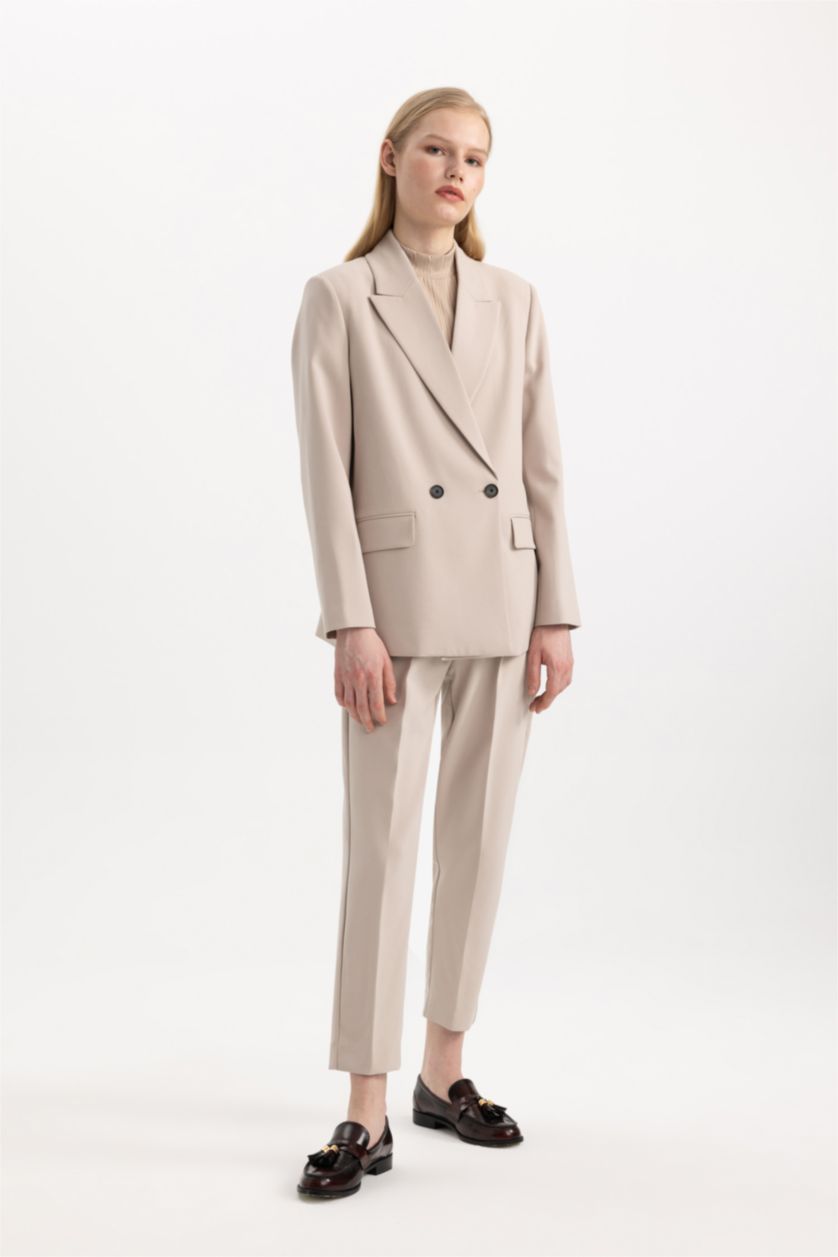 FEMME Beige Clair Veste Blazer Oversize