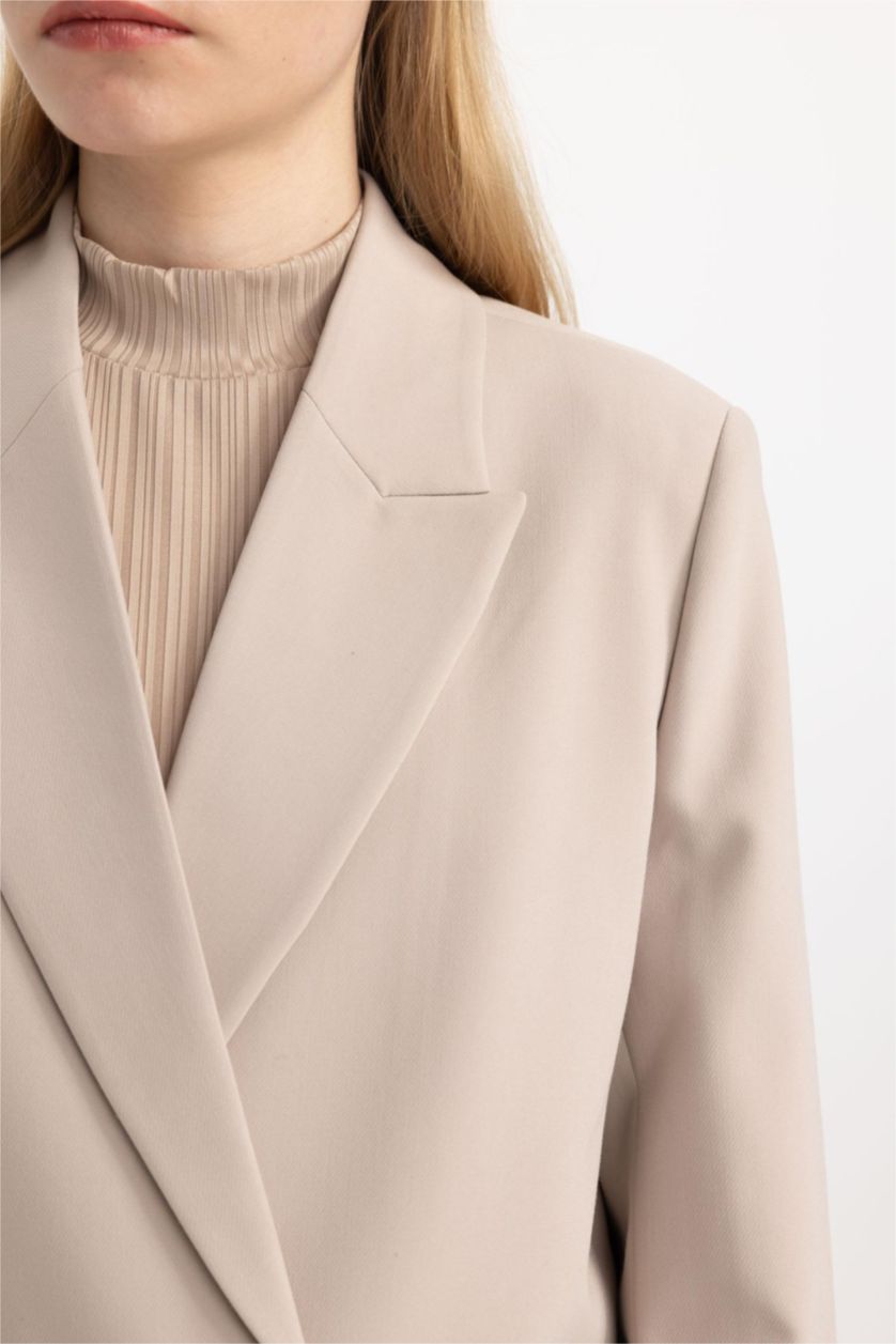 FEMME Beige Clair Veste Blazer Oversize