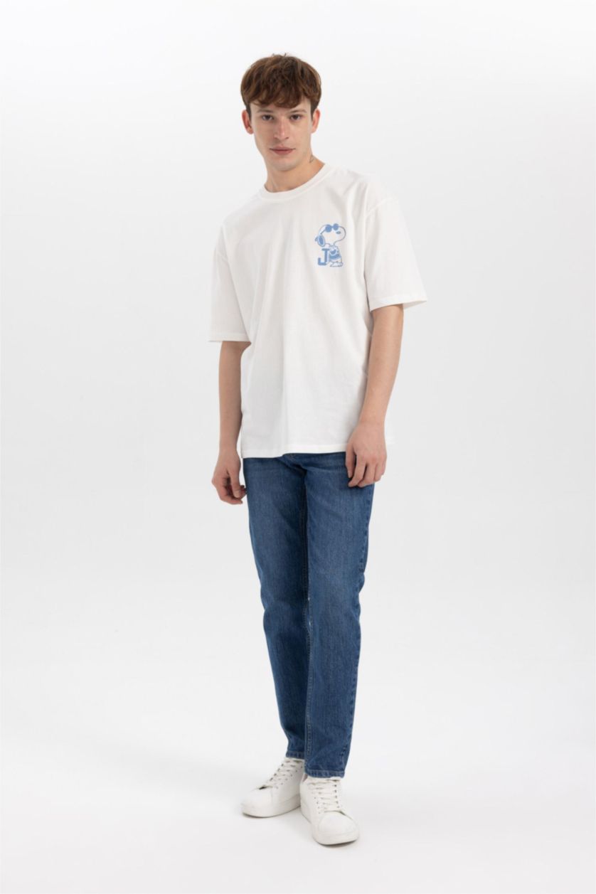 MAN Ecru Oversize Fit Short Sleeve T-Shirt