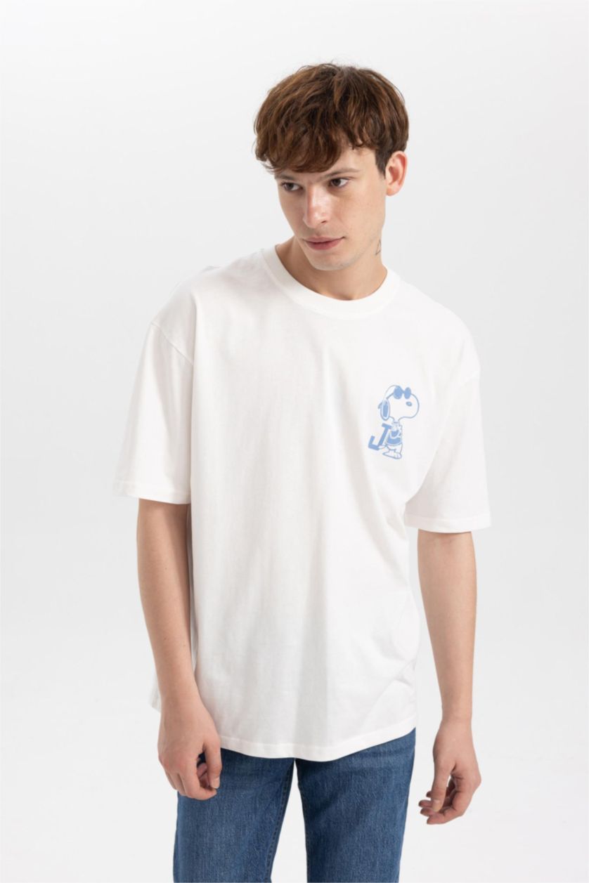MAN Ecru Oversize Fit Short Sleeve T-Shirt