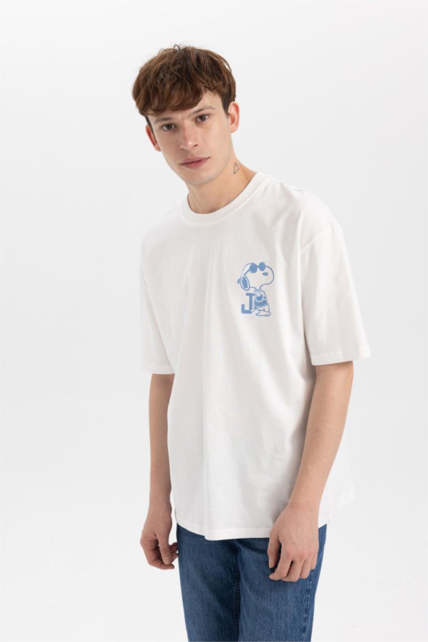 MAN Ecru Oversize Fit Short Sleeve T-Shirt