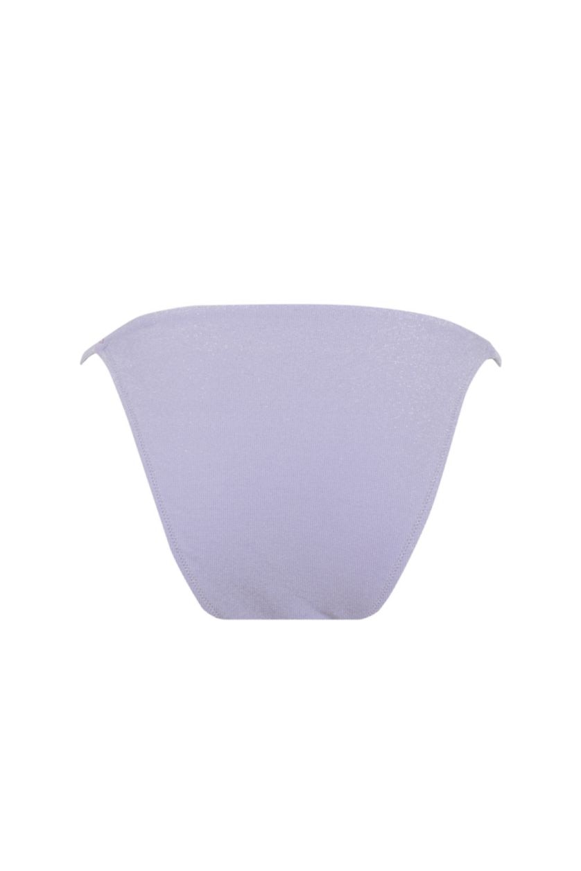 Kadın Lila Regular Fit Simli Kumaş Bikini Alt