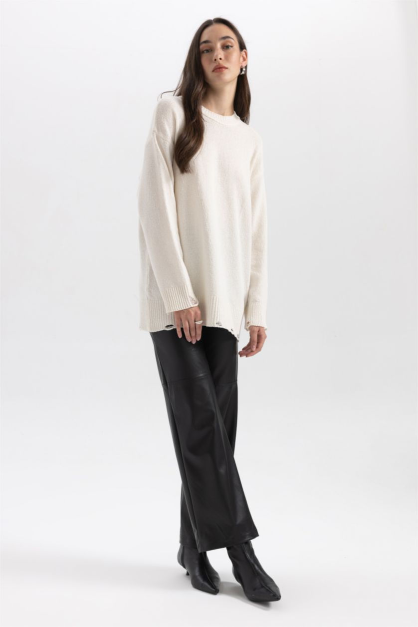 FEMME Noir Pantalon Coupe Droite