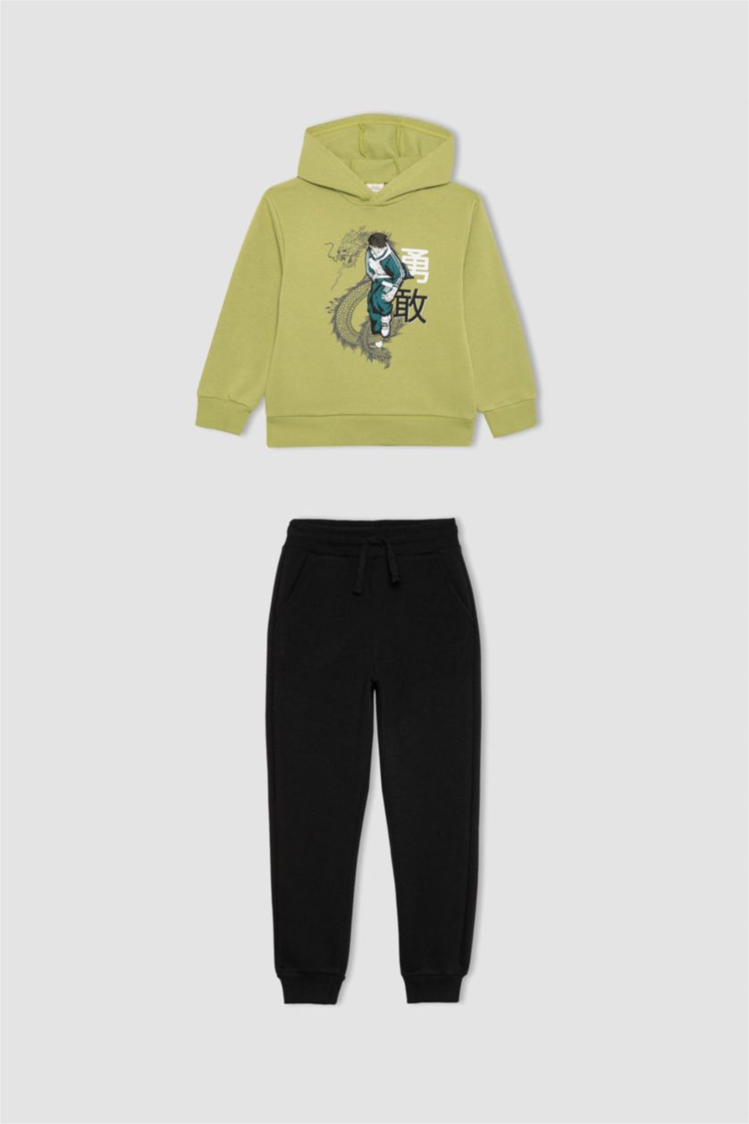 أولاد أخضر سيت ولادي سويت شيرت سويت بانتس - قطعتين