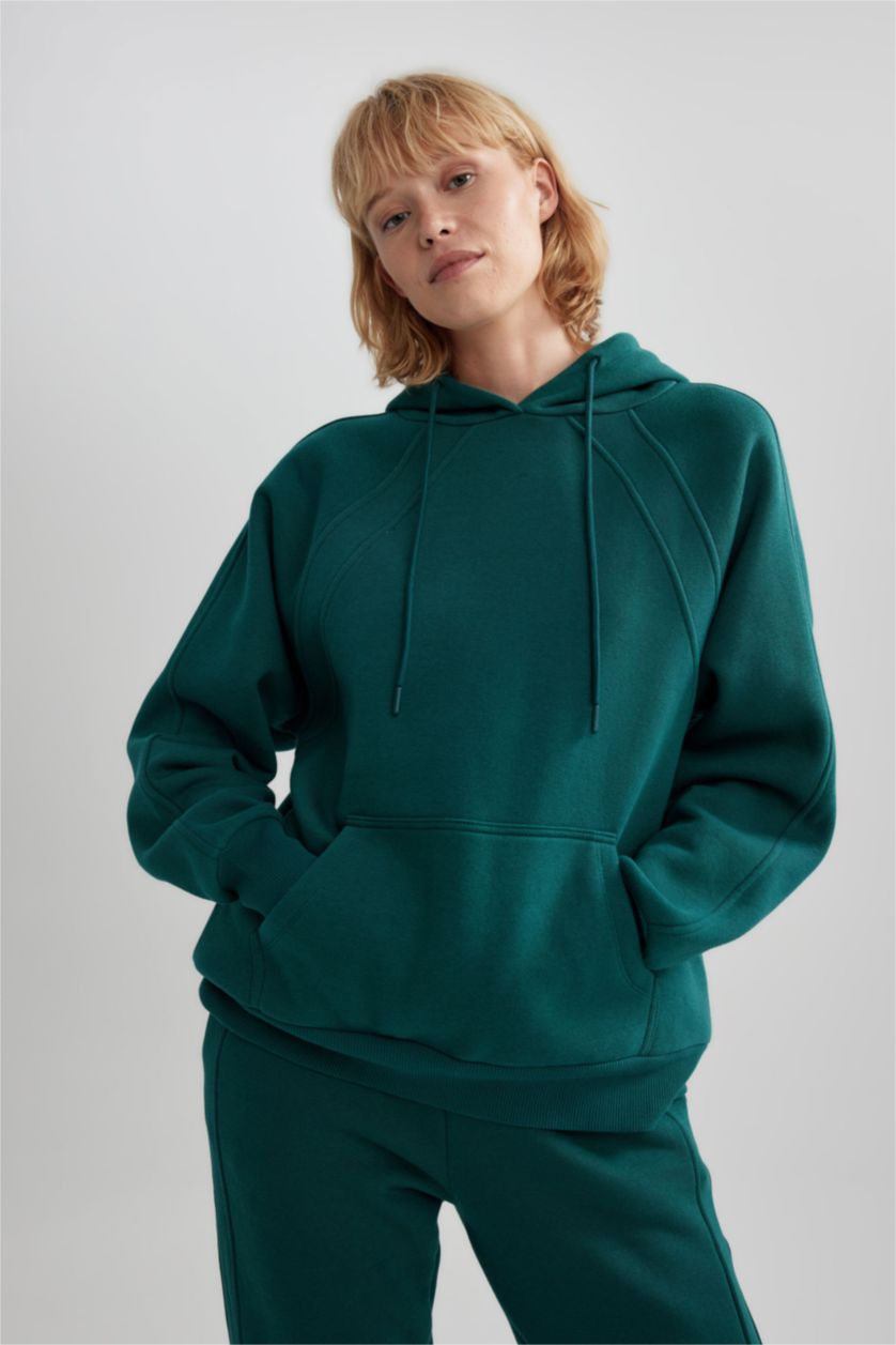 WOMAN Green Oversize Fit Long Sleeve Sweatshirt