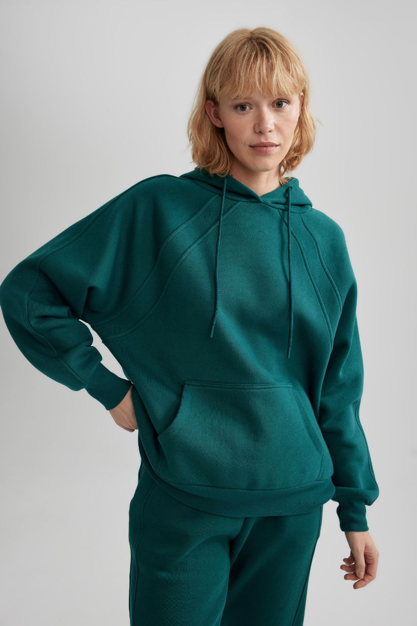 WOMAN Green Oversize Fit Long Sleeve Sweatshirt