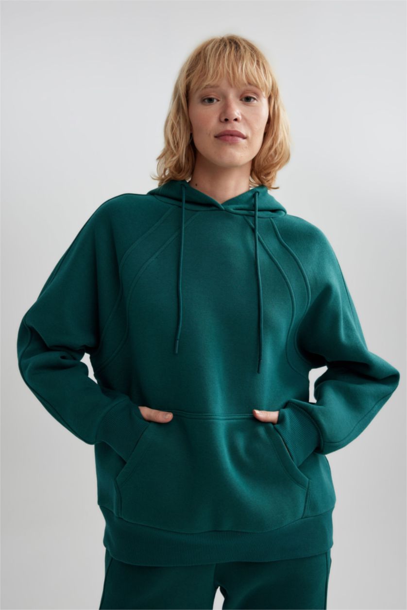 WOMAN Green Oversize Fit Long Sleeve Sweatshirt