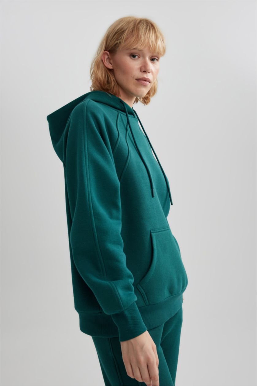 WOMAN Green Oversize Fit Long Sleeve Sweatshirt