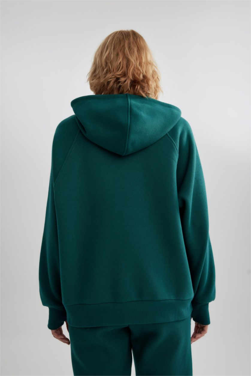 WOMAN Green Oversize Fit Long Sleeve Sweatshirt
