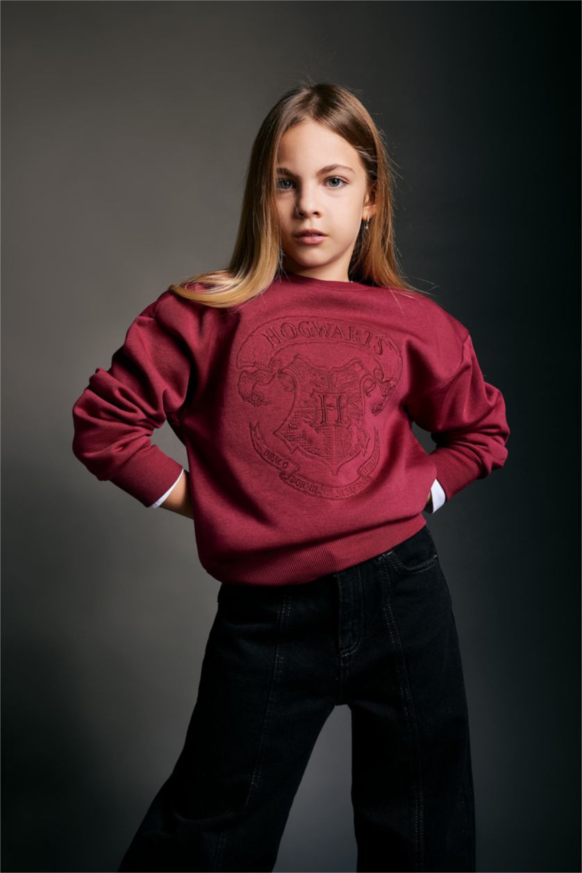 GIRLS & TEENS Bordeaux Regular Fit Harry Potter Licensed Crew Neck Sweatshirt
